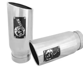 aFe Power Mach Force-Xp Universal Intercooled Clamp-on Exhaust Tip Polished 4 IN Inlet x 5 IN Outlet x 12 IN L