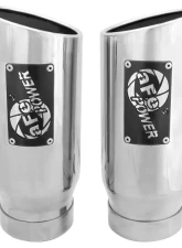 aFe Power Mach Force-Xp Universal Intercooled Clamp-on Exhaust Tip Polished 4 IN Inlet x 5 IN Outlet x 12 IN L                                     - 49T40506-P12 - Image 2