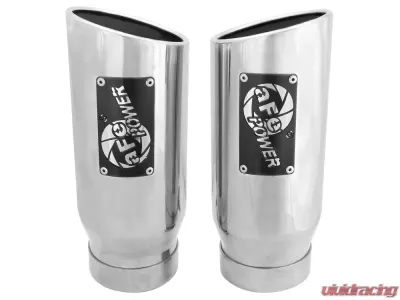 aFe Power Mach Force-Xp Universal Intercooled Clamp-on Exhaust Tip Polished 4 IN Inlet x 5 IN Outlet x 12 IN L - 49T40506-P12