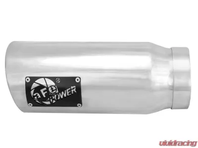 aFe Power Mach Force-Xp Universal Intercooled Clamp-on Exhaust Tip Polished 4 IN Inlet x 5 IN Outlet x 12 IN L - 49T40506-P12