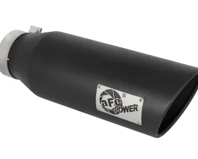 aFe Power Mach Force-Xp Universal Clamp-on Exhaust Tip Black 4 IN Inlet x 6 IN Outlet x 18 IN L