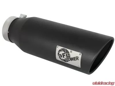 aFe Power Mach Force-Xp Universal Clamp-on Exhaust Tip Black 4 IN Inlet x 6 IN Outlet x 18 IN L - 49T40601-B18