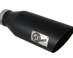 aFe Power Mach Force-Xp Universal Clamp-on Exhaust Tip Black 4 IN Inlet x 7 IN Outlet x 18 IN L