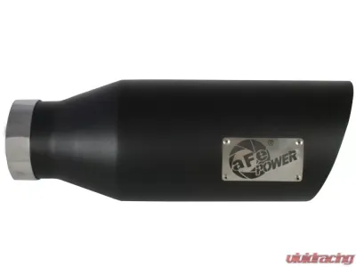aFe Power Mach Force-Xp Universal Clamp-on Exhaust Tip Black 4 IN Inlet x 7 IN Outlet x 18 IN L - 49T40701-B18