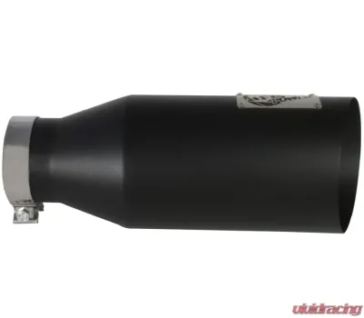 aFe Power Mach Force-Xp Universal Clamp-on Exhaust Tip Black 4 IN Inlet x 7 IN Outlet x 18 IN L - 49T40701-B18