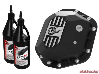 aFe Power Pro Series Dana 44 Rear Differential Cover Black w/ Machined Fins & Gear Oil Jeep Wrangler (TJ/JK) 97-18 - 46-71111B
