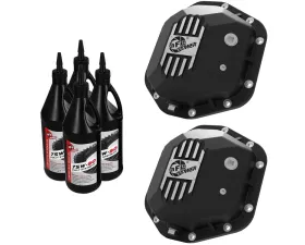 aFe Power Pro Series Dana 44 Front and Rear Differential Covers Black w/ Machined Fins Jeep Wrangler (TJ/JK) 97-18