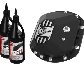 aFe Power Pro Series Dana 30 Front Differential Cover Black w/ Machined Fins & Gear Oil Jeep Wrangler (TJ/JK) 97-18