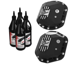aFe Power Pro Series Dana 30 and Dana 44 Differential Covers Black w/ Gear Oil Jeep Wrangler (TJ/JK) 97-18