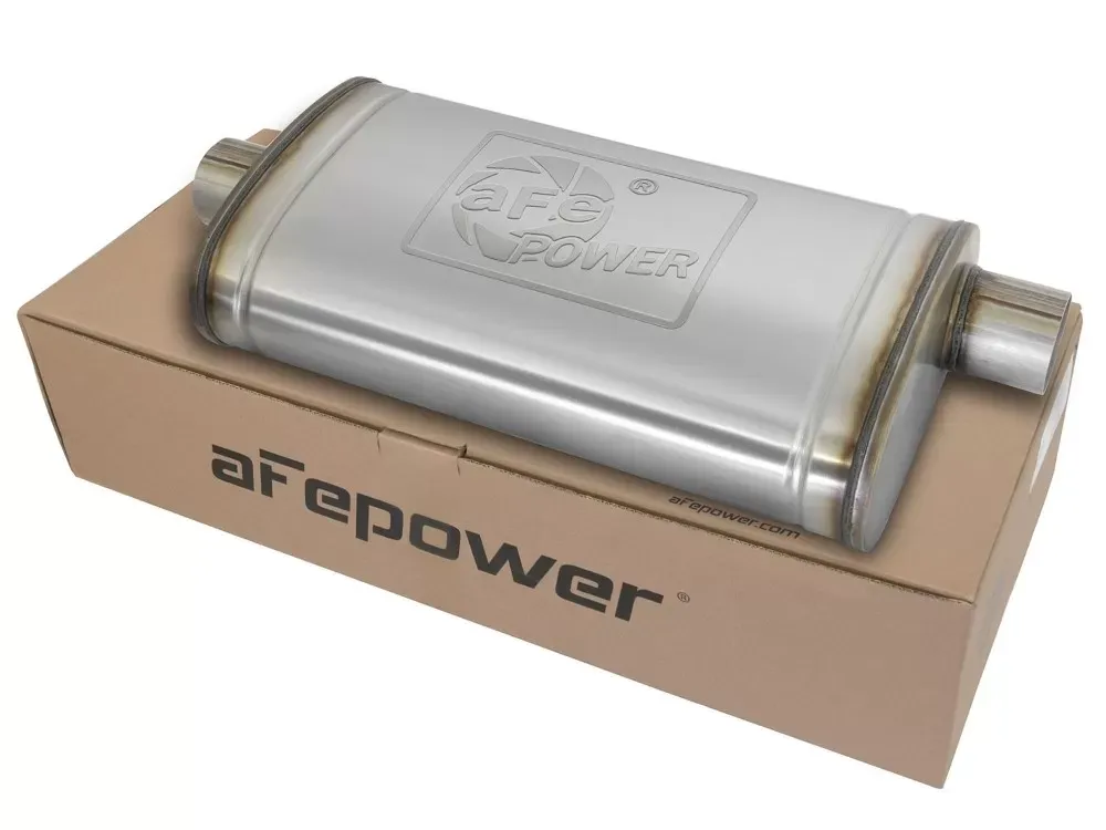 aFe Power Mach Force-Xp Stainles Muffler 3 IN ID Center/Offset x 11 IN W x 5 IN H x 22 IN L - Oval Body - 49M00016