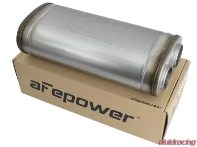 aFe Power Mach Force-Xp Stainless Muffler 2.5" Offset/Dual 18" L x 8" W x 5" H Oval Body - 49M00033