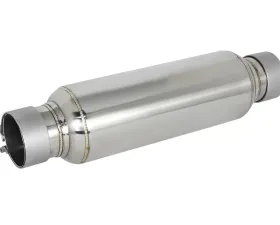 aFe Power Mach Force-Xp Stainless Resonator 2-1/2 IN Inlet/Outlet x 4 IN Dia. x 12 IN Body x 15 IN OAL