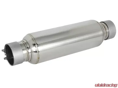 aFe Power Mach Force-Xp Stainless Steel Resonator 2.5" Inlet/Outlet 4" Dia x 12" Body - 49M10003