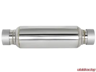 aFe Power Mach Force-Xp Stainless Steel Resonator 2.5" Inlet/Outlet 4" Dia x 12" Body - 49M10003