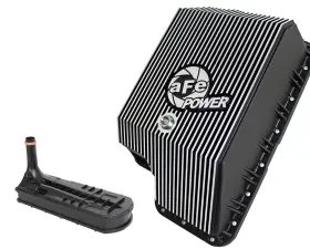 aFe Power Transmission Pan Machined Fins Ford Diesel Trucks 94-10 V8-6.4L/6.0L/7.3L (td) (F5R110W/F5R110/E4OD/4R100 Transmission)