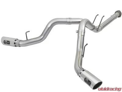 aFe Power ATLAS 4" Aluminized Steel DPF-Back Exhaust System with Polished Tips Ford Diesel Trucks V8-6.7L td 2017-2025 - 49-03092-P