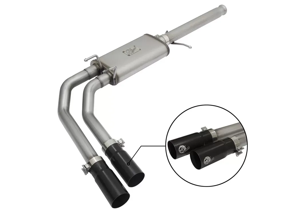 aFe Power Rebel Series 3" to 2-1/2" 409 Stainless Steel Catback Exhaust System GM Silverado/Sierra 1500 09-18 V6-4.3L/V8-5.3L - 49-44062-B