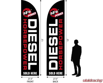aFe Power Diesel Horsepower Flag, Black (Double Sided) - 40-10155