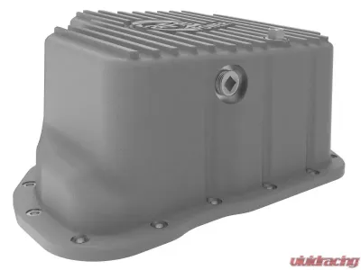 aFe Power Street Series Engine Oil Pan Raw with Machined Fins GM Diesel Trucks 2001-2010 - 46-71070A