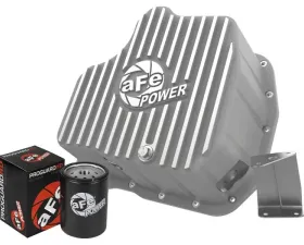 aFe Power Street Series Engine Oil Pan Raw with Machined Fins GM Diesel Trucks 2001-2010