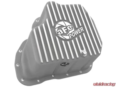 aFe Power Street Series Engine Oil Pan Raw with Machined Fins GM Diesel Trucks 2011-2016 - 46-71080A