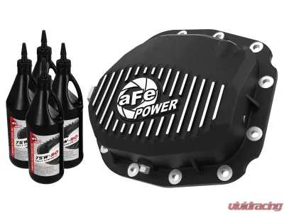 aFe Power Pro Series Differential Cover Black with Machined Fins & Gear Oil (Super 8.8 axle) Ford F-150 2015-2019 - 46-71181B