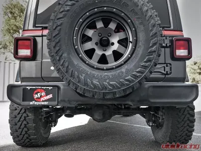 aFe Power Mach Force-XP Hi-Tuck 2-1/2" 409 Stainless Steel Catback Exhaust System with Black Tips Jeep Wrangler JL V6-3.6L 2018-2024 - 49-48065-1B