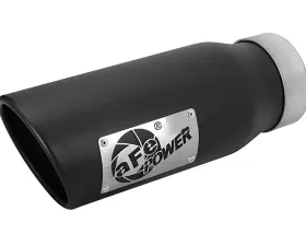 aFe Power Mach Force-Xp 409 Stainless Steel Clamp-on Exhaust Tip Black Left Side Exit 3-1/2