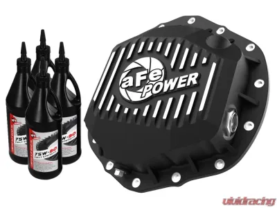 aFe Power Pro Series Rear Differential Black Cover w/ Machined Fins & Gear Oil GM Trucks 2020 - 46-71261B