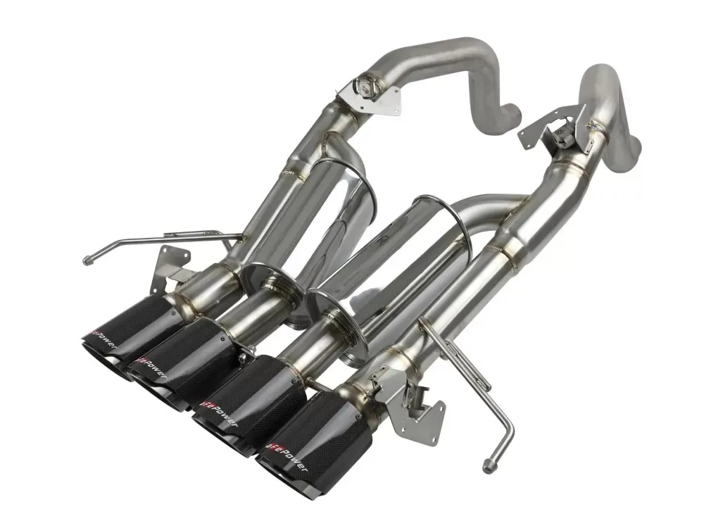 aFe Power Mach Force-Xp Axle-Back Exhaust System w/ Carbon Fiber Tips Chevrolet Corvette C7 V8 6.2L 2014-2019 - 49-34056-1C