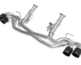 aFe Power Mach Force-XP 304 Stainless Steel Catback Exhaust without Muffler with Black Tips No NPP Chevrolet Corvette C8 8-6.2L 2020-2024