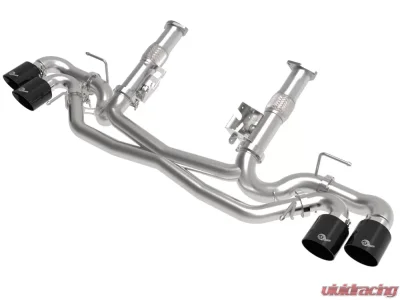 aFe Power Mach Force-XP 304 Stainless Steel Catback Exhaust without Muffler with Black Tips No NPP Chevrolet Corvette C8 8-6.2L 2020-2024 - 49-34127NM-B