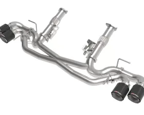 aFe Power Mach Force-XP 304 Stainless Steel Catback Exhaust without Muffler with Carbon Fiber Tips No NPP Chevrolet Corvette C8 8-6.2L 2020-2024