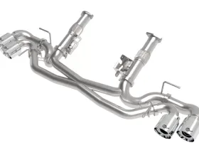 aFe Power Mach Force-XP 304 Stainless Steel Catback Exhaust without Muffler with Polished Tips No NPP Chevrolet Corvette C8 8-6.2L 2020-2024