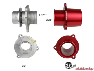 aFe Power BladeRunner Red Turbo Muffler Delete for Audi VW L4 2.0L 2015-2021 - 46-20417-R