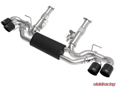 aFe Power Mach Force-XP 304 Stainless Steel Catback Exhaust with Muffler with Black Tips No NPP Chevrolet Corvette C8 8-6.2L 2020-2024 - 49-34127-B