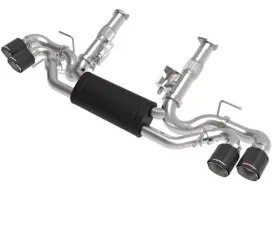 aFe Power Mach Force-XP 304 Stainless Steel Catback Exhaust with Muffler with Carbon Fiber Tips No NPP Chevrolet Corvette C8 8-6.2L 2020-2024 CLEARANCE