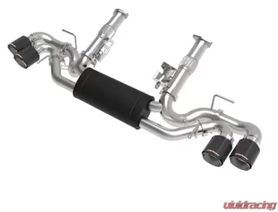 aFe Power Mach Force-XP 304 Stainless Steel Catback Exhaust with Muffler with Carbon Fiber Tips No NPP Chevrolet Corvette C8 8-6.2L 2020-2024 - 49-34127-C