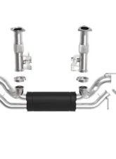 aFe Power Mach Force-XP 304 Stainless Steel Catback Exhaust with Muffler with Carbon Fiber Tips No NPP Chevrolet Corvette C8 8-6.2L 2020-2024                                     - 49-34127-C - Image 2