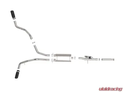aFe Power Gemini XV Catback Exhaust System With Cut-Out Black GMC Sierra 2009-2018 | Chevrolet Silverado 2009-2018 - 49-34133-B
