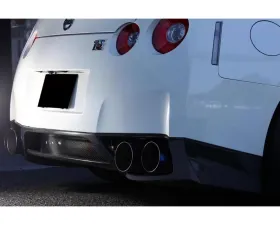 VeilSide 2009-2011 Nissan Skyline GTR R35 Ver. I Model Carbon Rear Half Spoiler (CFRP) 1 Small Emblem