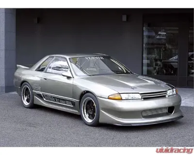 VeilSide 1989-1991 Nissan Skyline GTR BNR32 R1 Street Drag Model Front Bumper Spoiler With Carbon Lip (FRP & CARBON) - AE009-02