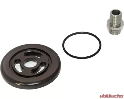 AMS Performance Alpha R35 Race Oil Filter Adapter Plate - Billet Oil Filter Adapter w/ Race Filter - ALP.07.04.0028-1