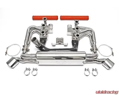 Fabspeed RSR Header Muffler Kit w/ Heat Exchange & Deluxe Oval Style Tips Porsche 911 Carrera 3.2 1984-1989 - FS.POR.911.RSRWHT32