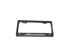 Fabspeed Carbon Fiber License Plate Frames White with Logo Lamborghini