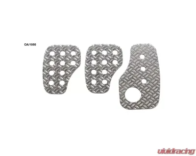 OMP 3-Pedal Set Pre-Curved Knurled Aluminum for Rally Cars - OA0-1050