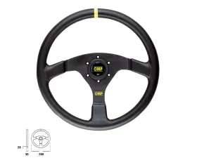 OMP Velocita Steering Wheel Black Leather