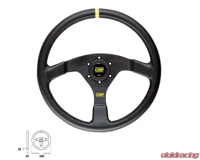 OMP Velocita Steering Wheel Black Leather - OD0-1957-071