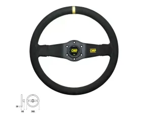 OMP Racing Steering Wheel Rally: Dished 350mm | Black Suede