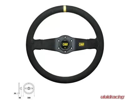 OMP Racing Steering Wheel Rally: Dished 350mm | Black Suede - OD0-1951-071